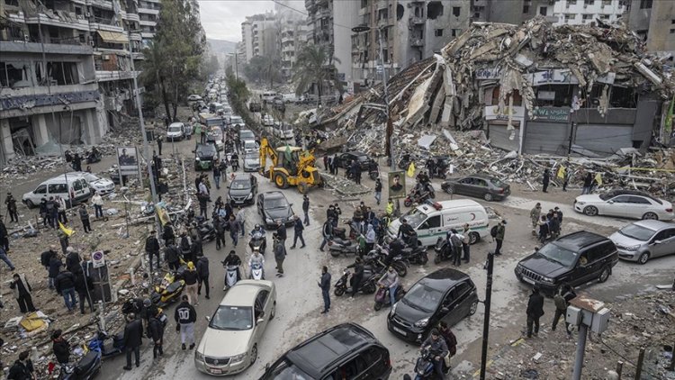 Beyrut'un Dahiye bölgesinde geriye yüzlerce yıkık bina kaldı