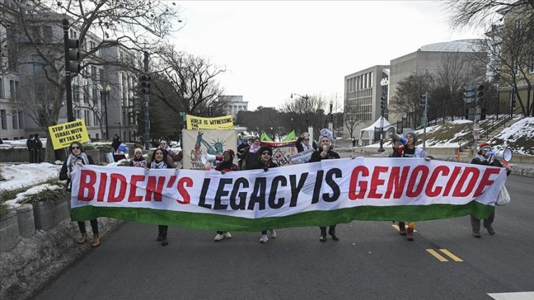 ABD'de Filistin destekçileri Biden'nin Gazze politikasını protesto etti