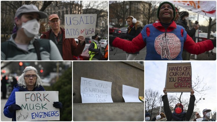 Washington'da Elon Musk'ın hükümet üzerindeki etkisi protesto edildi