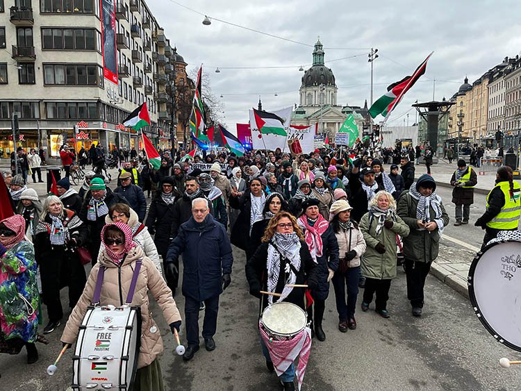 İsveç ve Hollanda'da Filistin'e destek gösterisi düzenlendi