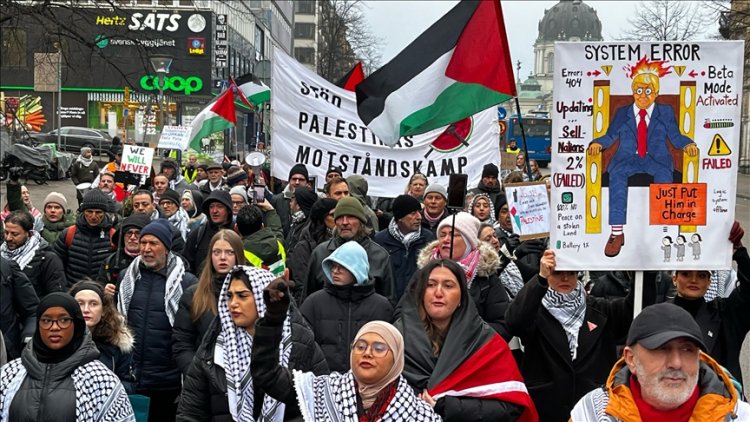 İsveç'te Trump'ın Filistin planı protesto edildi