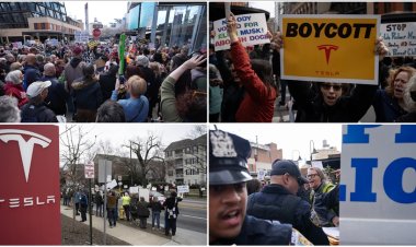 ABD’de Tesla bayileri önünde protestolar: Musk’a karşı boykot çağrısı