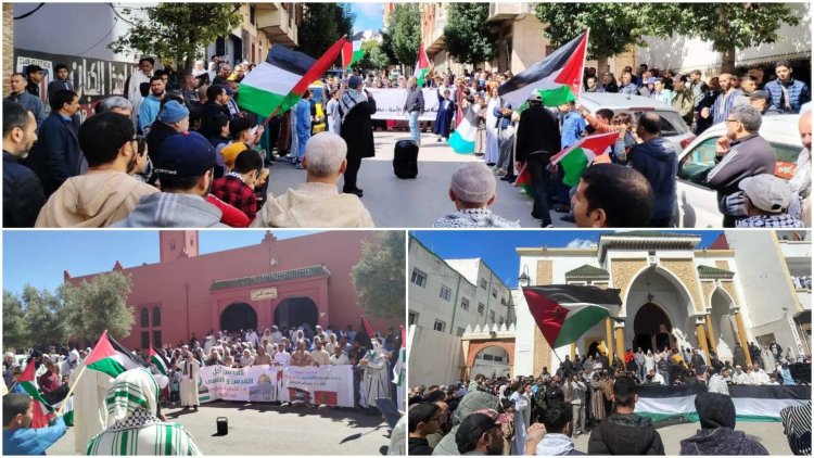 Fas'tan Gazze'ye destek gösterisi: "Gazze bizimle, biz Gazze'yle"