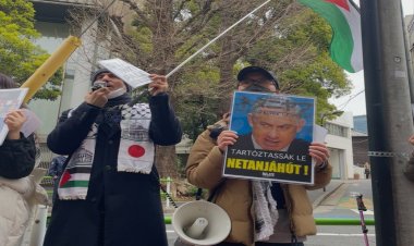 Japonya'da, Netanyahu'nun Macaristan'da tutuklanması için gösteri düzenlendi