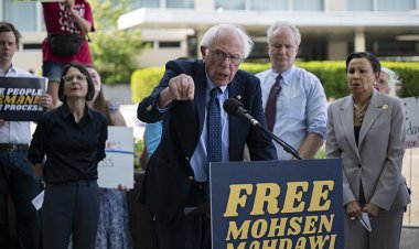 ABD Kongre üyeleri, Filistinli aktivist Mahdawi'nin serbest bırakılması talebiyle gösteri düzenledi