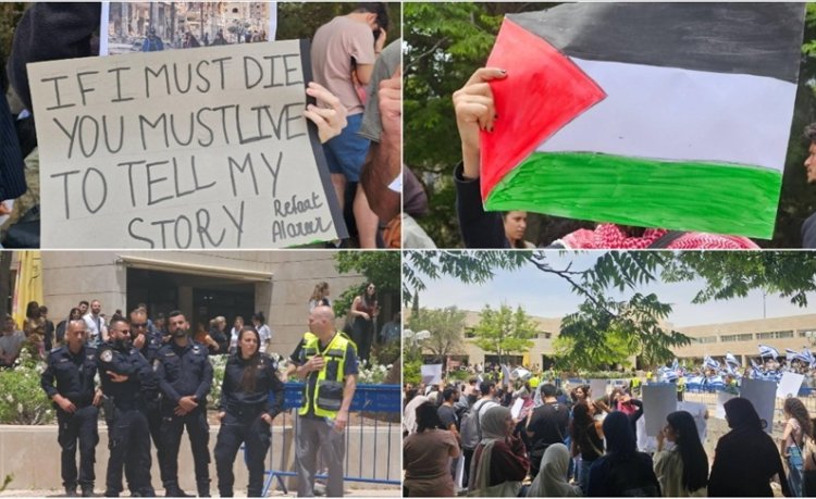 Kudüs İbrani Üniversitesi öğrencileri Nekbe'nin yıldönümünde protesto düzenledi