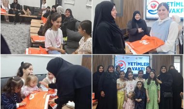 Yetimler Vakfı'ndan Filistin ve Doğu Türkistanlı çocuklara bayramlık giyim