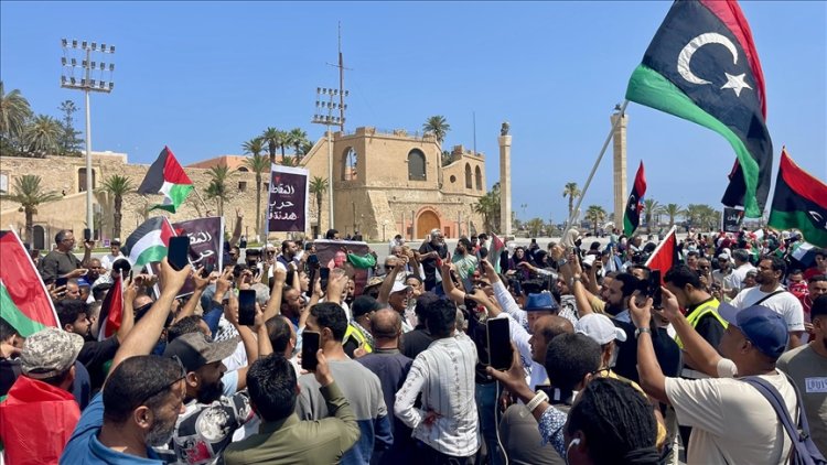 Gazze’ye ilerleyen "Mağrib Direniş Konvoyu" Libya'nın Tacura kentine ulaştı