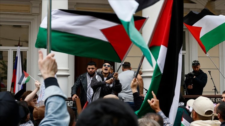 Rusya'da Filistin halkına destek amacıyla etkinlik yapıldı