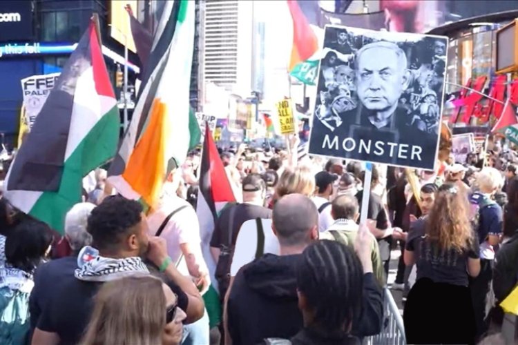 New York'ta, Gazze'deki soykırım ve Netanyahu'nun BM ziyareti protesto edildi