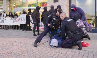 Soykırımcı İsrail’e silah satan şirketlere Kanada’da protesto: Polis sert müdahale etti