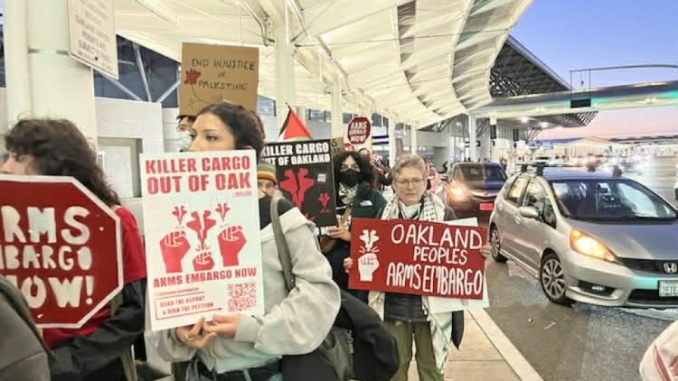 Oakland’da Filistin yanlısı aktivistler İsrail’e silah sevkiyatının durdurulması için harekete geçti