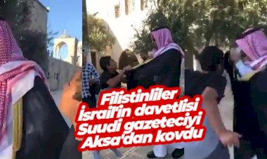 Filistinliler İsrail'in davetlisi Suudi gazeteciyi Aksa'dan kovdu