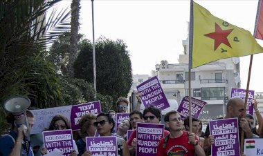 Tel Aviv'de YPG'ye destek eylemi