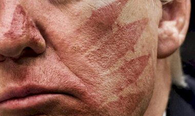 Ayetullah Hamaney'den Trump'ın yüzünde beş roketli 'kanlı tokat' fotoğrafı