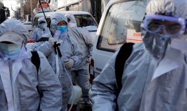 Çin'de banknotlar dezenfekte ediliyor